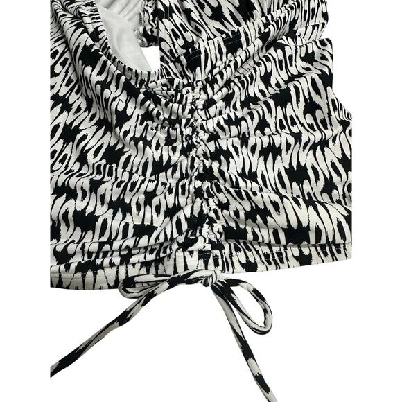 Loft Beach Side Tie Halter Tank and Bottom Black White L swimwear Vacation - Picture 6 of 8